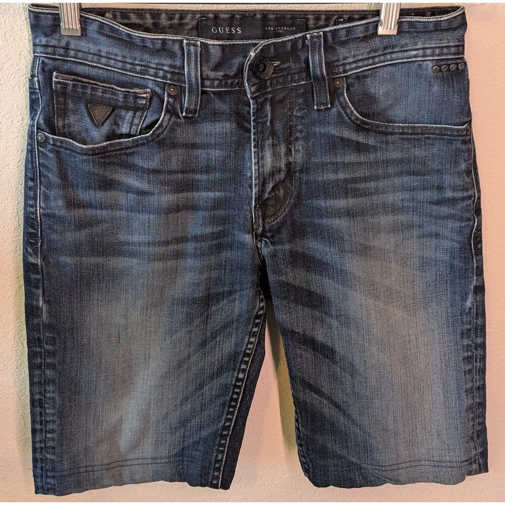 Guess Jeans Shorts Womens Size 29x9 Desmond Relaxed Straight Blue (179)